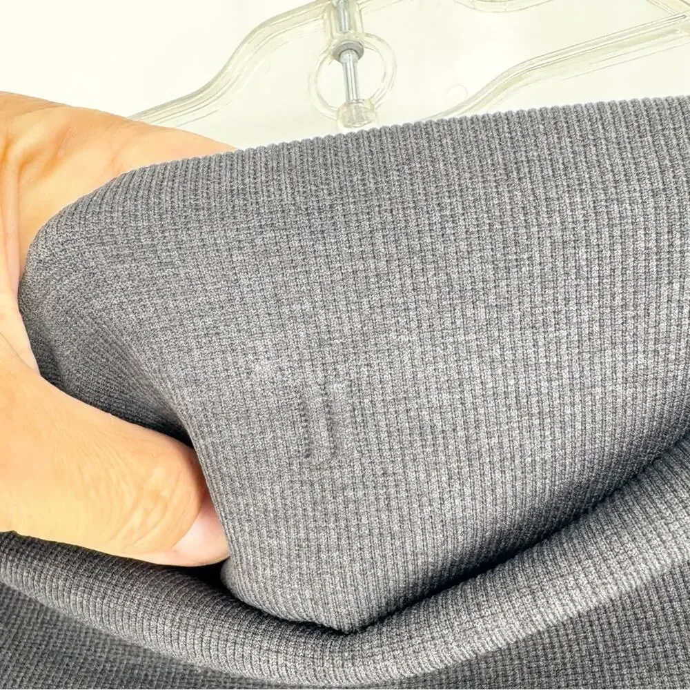Lululemon In The Flow Crop II Ruched Capri Seamless Leggings Heathered Deep Coal